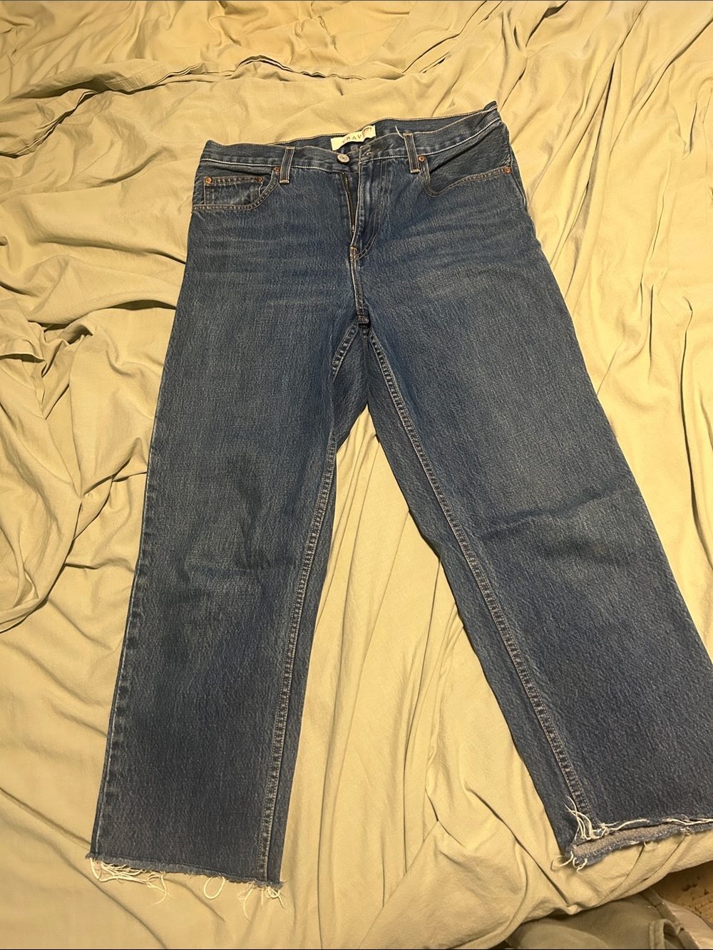 Women's Cropped Straight-Leg Jeans in Dark Blue
